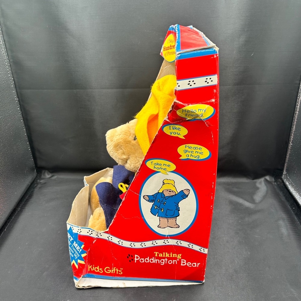 Vintage‎ 1995 Talking Paddington Bear Plush Kids Gifts Boxed 100 Phases - Picture 2 of 7